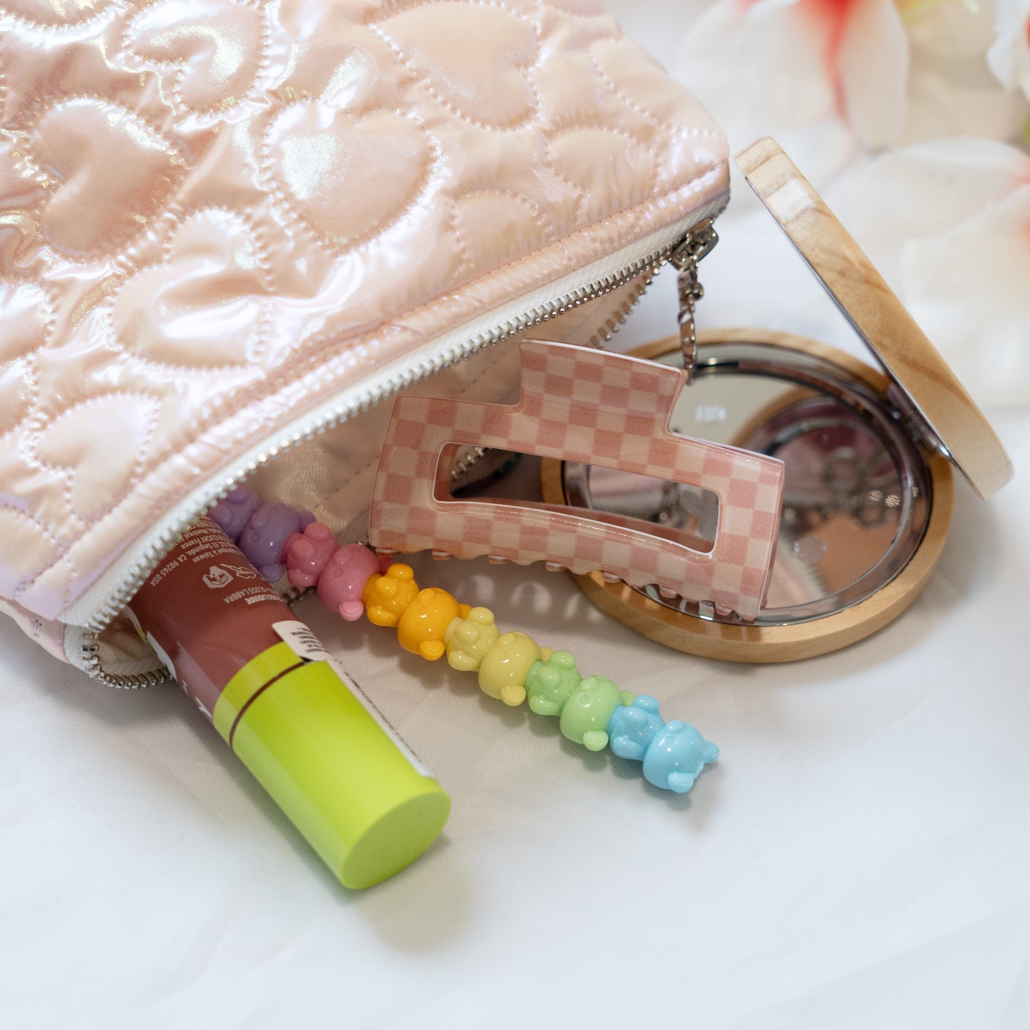 Pinky Heart Makeup Bag