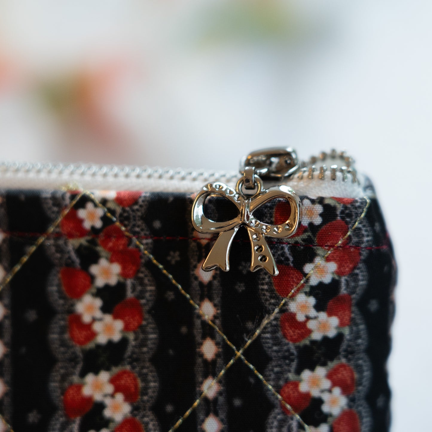 Dark Strawberry Dessert Makeup Bag