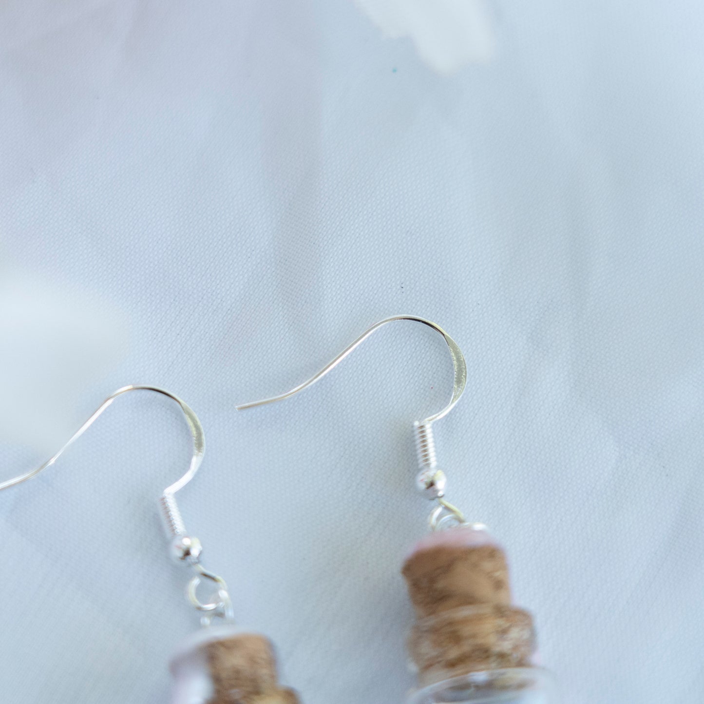 Blue rose jar earrings