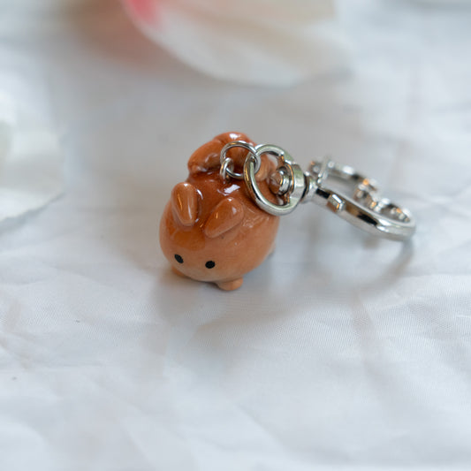 Baked Croissant Bun Clay Keycharm
