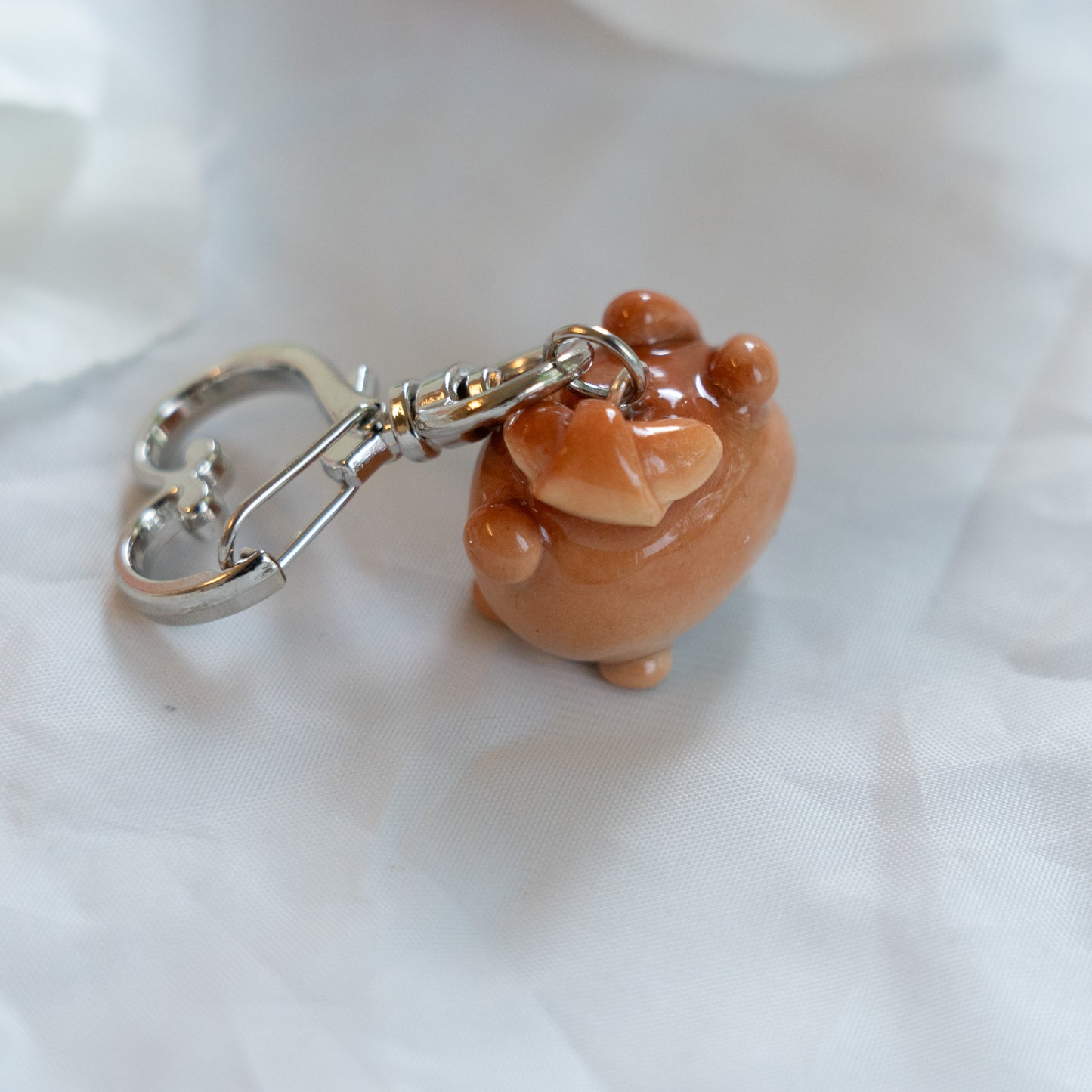 Baked Croissant Bun Clay Keycharm