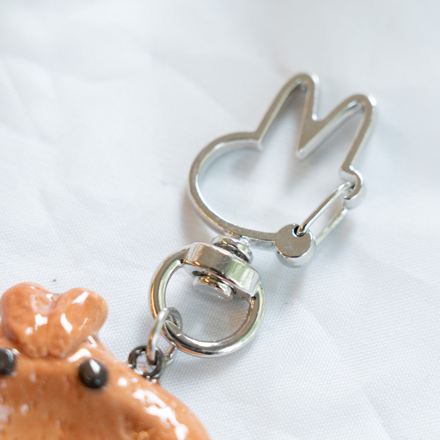 Baked Croissant Bun Clay Worrystone Keycharm
