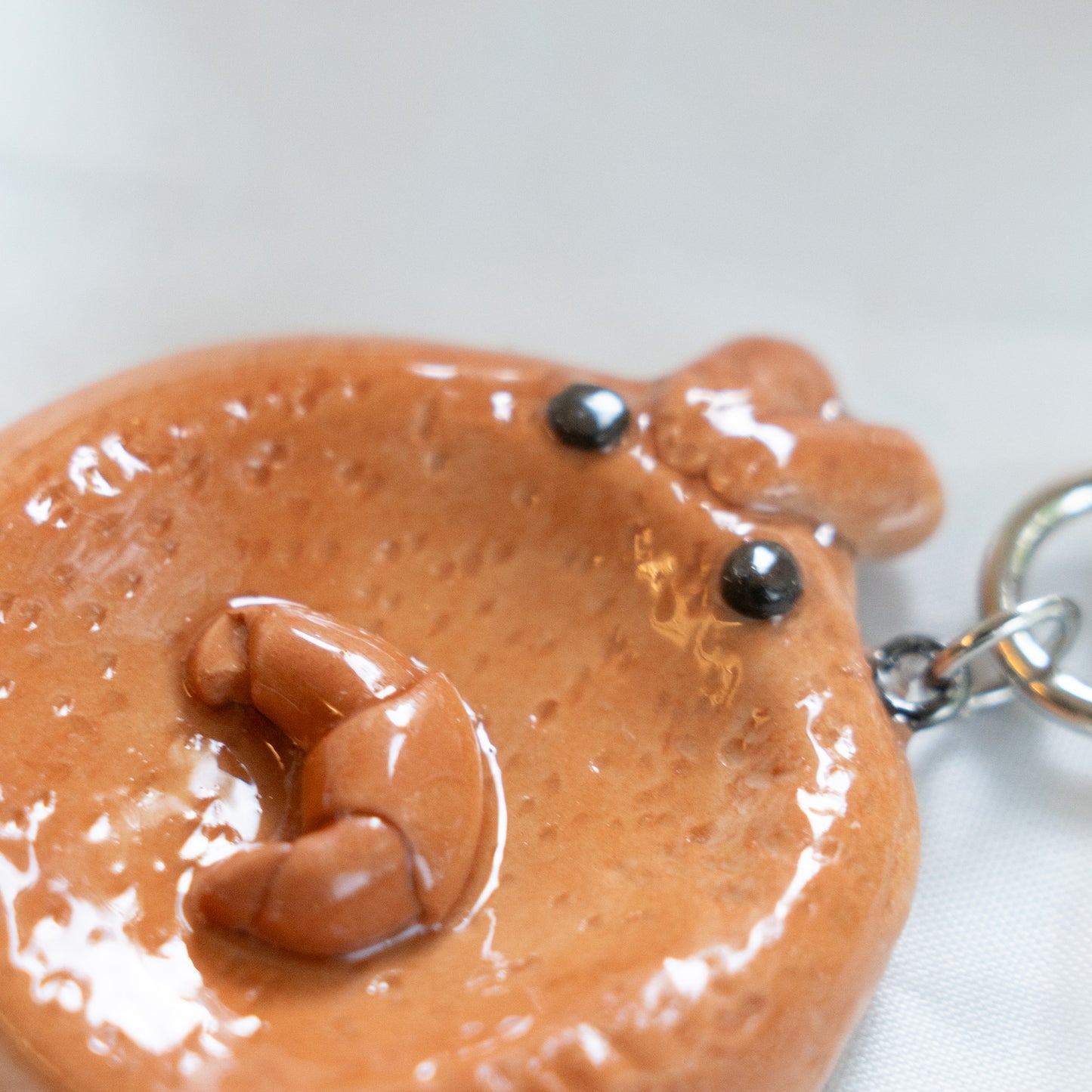 Baked Croissant Bun Clay Worrystone Keycharm