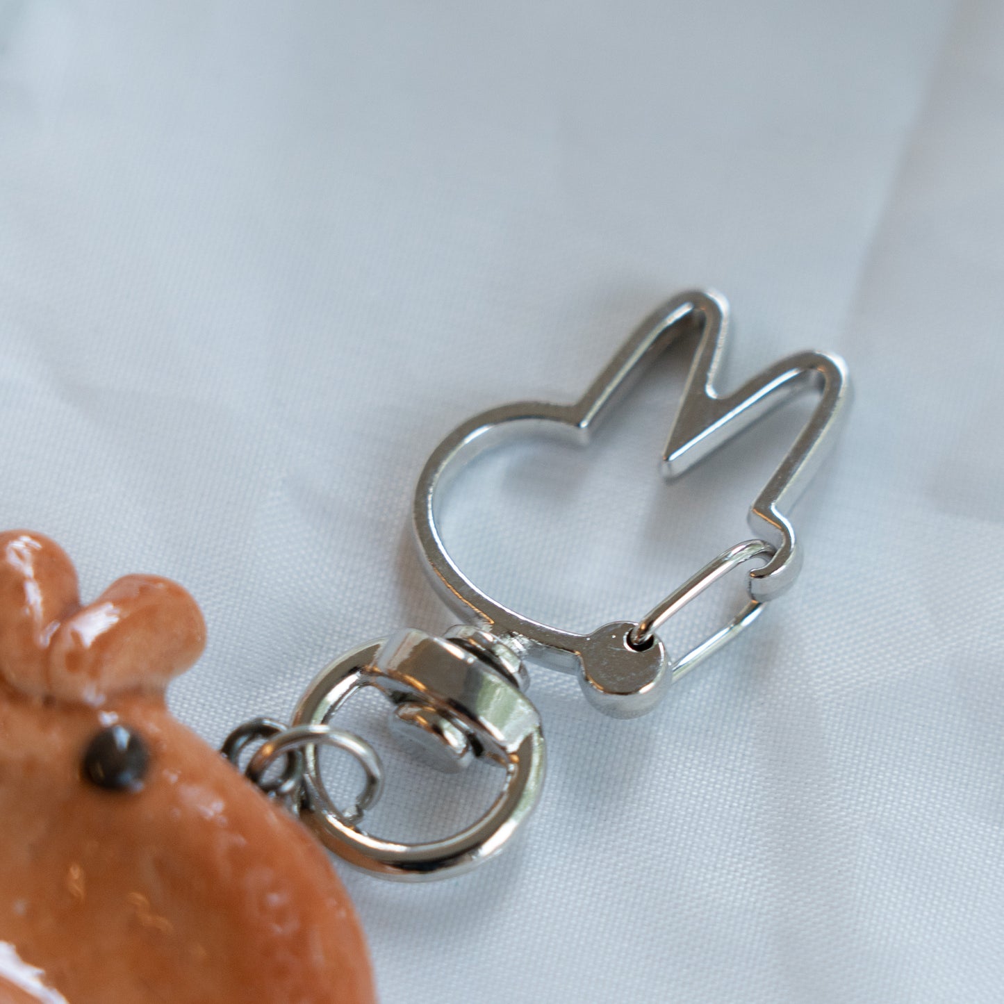 Baked Croissant Bun Clay Worrystone Keycharm