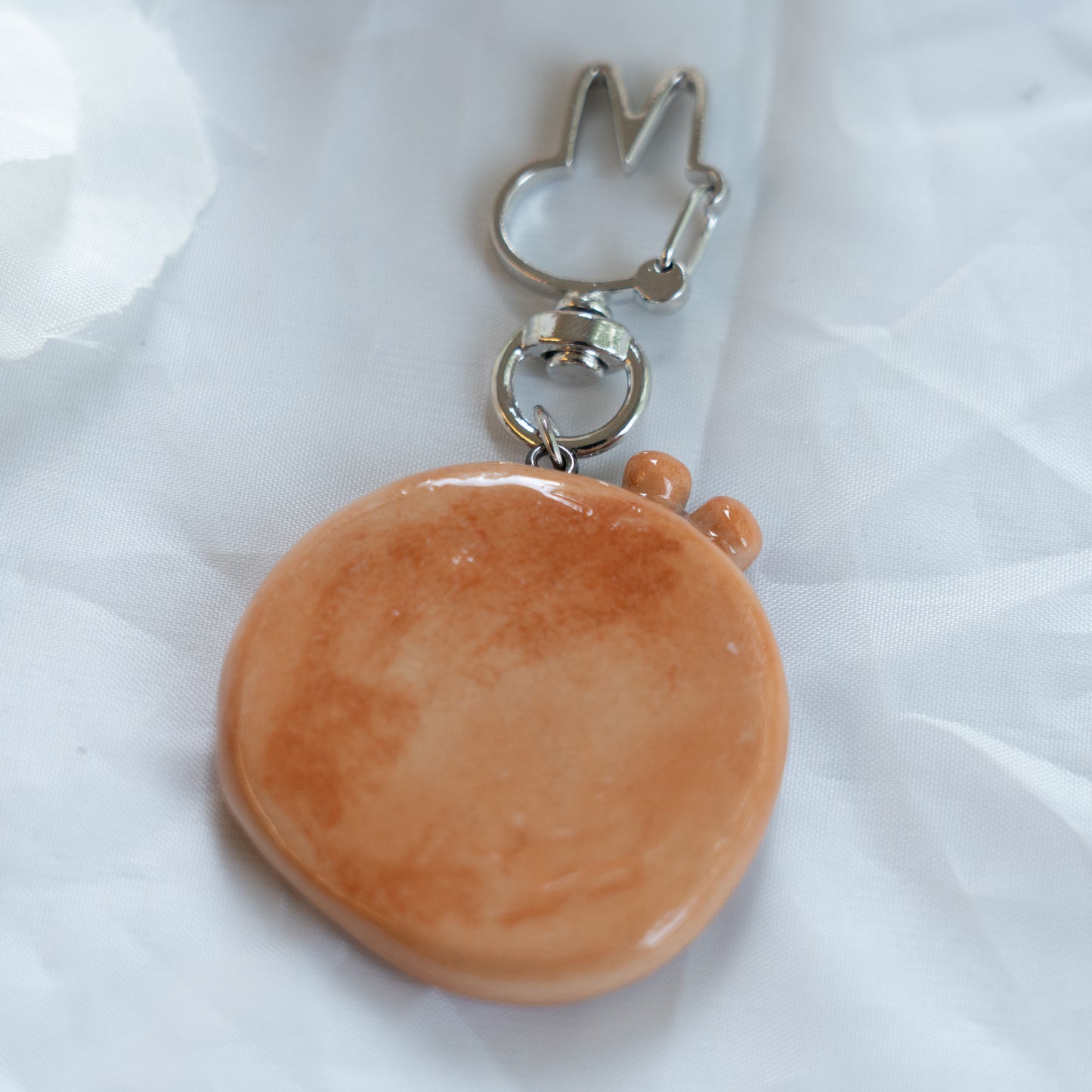 Baked Croissant Bun Clay Worrystone Keycharm