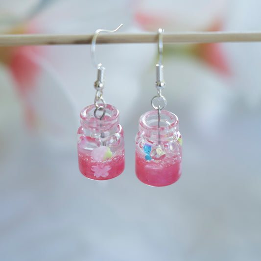 Sakura jar earrings